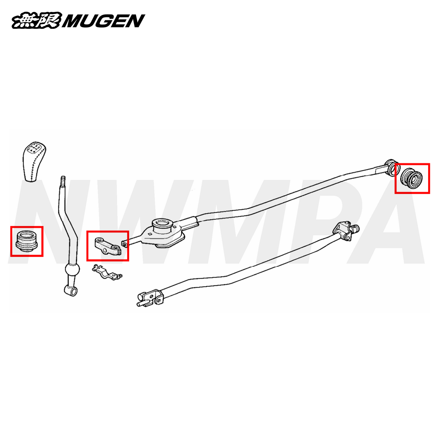 MUGEN BUSH SET, CHANGE LEVER - 3 PIECE SET - 94-01 INTEGRA GSR & TYPE R