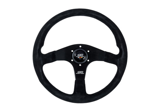 MUGEN RACING III, 350MM STEERING WHEEL - BLACK SUEDE BLACK STITCHING